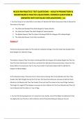 NCLEX-RN PRACTICE TEST QUESTIONS &minus; HEALTH PROMOTION & MAINTENANCE PRACTICE QUESTIONS&minus;VERIFIED QUESTIONS & ANSWERS WITH DETAILED EXPLANATIONS&vert;&vert; A&plus;