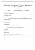 Elsevier Hesi A2 A&P Practice Questions And Answers