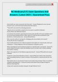 NC Medicare&sol;LTC Exam Questions And Answers &vert;Latest 2025 &vert; Guaranteed Pass&period;