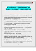 NC Medicare&sol;LTC Exam Questions And Answers &vert;Latest 2025 &vert; Guaranteed Pass&period;