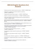 HESI A2 English Questions And  Answers
