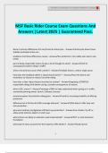 MSF Basic Rider Course Exam Questions And Answers &vert;Latest 2025 &vert; Guaranteed Pass&period;