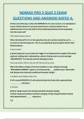 NOMAD PRO 2 QUIZ 2 EXAM  QUESTIONS AND ANSWERS RATED A&period;