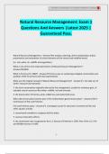 Natural Resource Management&colon; Exam 1 Questions And Answers &vert;Latest 2025 &vert; Guaranteed Pass&period;