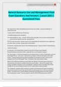 Natural Resource Use and Management Final Exam Questions And Answers &vert;Latest 2025 &vert; Guaranteed Pass&period;