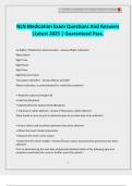 NLN Medication Exam Questions And Answers &vert;Latest 2025 &vert; Guaranteed Pass&period;