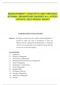 MANAGEMENT CONCEPTS AND ORGANIZATIONAL BEHAVIOUR GRADED A&plus; LATEST UPDATE 2025 BRAND NEW&excl;&excl;&excl;
