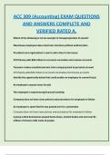 ACC 309 &lpar;Accounting&rpar; EXAM QUESTIONS  AND ANSWERS COMPLETE AND  VERIFIED RATED A&period;