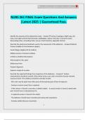 NURS 261 FINAL Exam Questions And Answers &vert;Latest 2025 &vert; Guaranteed Pass&period;