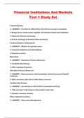 Financial Institutions And Markets Test 1 Study Set 