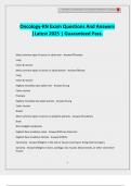 Oncology-RN Exam Questions And Answers &vert;Latest 2025 &vert; Guaranteed Pass&period;