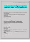 PACOP PINK &ndash; Pharmacology Exam Questions And Answers &vert;Latest 2025 &vert; Guaranteed Pass&period;