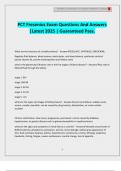 PCT Fresenius Exam Questions And Answers &vert;Latest 2025 &vert; Guaranteed Pass&period;