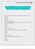 Pax Verbal Ability Test Exam Questions And Answers &vert;Latest 2025 &vert; Guaranteed Pass