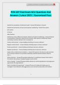 PCN-107 Final Exam GCU Questions And Answers &vert;Latest 2025 &vert; Guaranteed Pass&period;