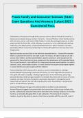 Praxis Family and Consumer Sciences &lpar;5122 &rpar; Exam Questions And Answers &vert;Latest 2025 &vert; Guaranteed Pass&period;
