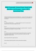 SNHD Paramedic Protocol Exam Study Guide Questions And Answers &vert;Latest 2025 &vert; Guaranteed Pass&period;