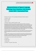 Advanced Review of Speech-Language Pathology Exam Questions And Answers &vert;Latest 2025 &vert; Guaranteed Pass&period;