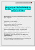 Speech-Language Pathology &lpar;Jurisprudence Exam&rpar; Exam Questions And Answers &vert;Latest 2025 &vert; Guaranteed Pass&period;