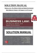 Solutions Manual - Business Law&colon; The Ethical&comma; Global and Digital Environment 18th Edition by &lpar;Prenkert&rpar;&comma; Ch 1 - 52 > Download as Pdf File <
