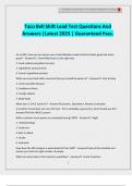 Taco Bell Shift Lead Test Questions And Answers &vert;Latest 2025 &vert; Guaranteed Pass&period;