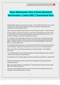 Texas Wastewater Class A Exam Questions And Answers &vert;Latest 2025 &vert; Guaranteed Pass&period;