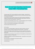 Texas LTC test Exam Questions And Answers &vert;Latest 2025 &vert; Guaranteed Pass&period;