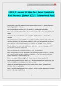 USPA A License Written Test Exam Questions And Answers &vert;Latest 2025 &vert; Guaranteed Pass