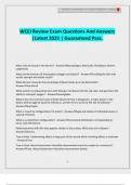 WCEI Review Exam Questions And Answers &vert;Latest 2025 &vert; Guaranteed Pass