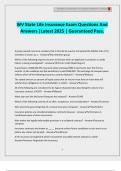WV State Life Insurance Exam Questions And Answers &vert;Latest 2025 &vert; Guaranteed Pass&period;