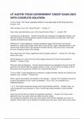 UT AUSTIN TEXAS GOVERNMENT CREDIT EXAM 2025 WITH COMPLETE SOLUTION