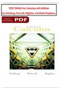 TEST BANK for Calculus 9th Edition by Varberg&comma; Purcell and Rigdon&comma; verified chapters  questions with complete solutions&period;