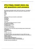 PTU FINAL EXAM 2024 rite aid questions and answers