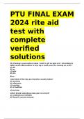 PTU FINAL EXAM 2024 rite aid test with complete verified solutions