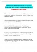 Heavy truck brakes test exam 2025-2026&period; Questions with correct and verified answers&period; GUARANTEED A&plus; GRADE&period;