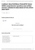 CARDIAC HEALTHSTREAM TELEMETRY EXAM &lpar;2025&rpar; comprehensive questions and verified answers &lpar; detailed & elaborated&rpar; ACTUAL EXAM 2025 TEST&excl;&excl;
