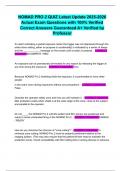 NOMAD PRO 2 QUIZ Latest Update 2025-2026 Actual Exam Questions with 100&percnt; Verified Correct Answers Guaranteed A&plus; Verified by Professor