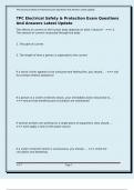 TPC Electrical Safety & Protection Exam Questions And Answers Latest Update