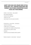 AAERT CDR EXAM 2025&vert; BRAND NEW ACTUAL  EXAM WITH 100&percnt; VERIFIED QUESTIONS AND  CORRECT SOLUTIONS&vert; GUARANTEED VALUE  PACK&vert; ACE YOUR GRADES&period;