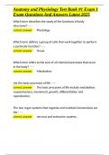 Anatomy and Physiology Test Bank -1 Exam 1 Exam Questions And Answers Latest 2025&period;docx