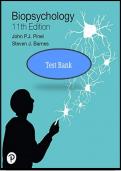 Test bank For Biopsychology 11th Edition  by John P&period;J&period; Pinel  and Steven J&period; Barnes