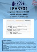 LEV3701 Assignment 1 QUIZ &lpar;ANSWERS&rpar; Semester 1 2025 - DISTINCTION GUARANTEED