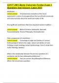 GOVT 200 Liberty University Ferdon Exam 1 Questions And Answers Latest 2025&period;docx
