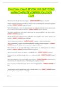 CNA FINAL EXAM REVIEW 100 QUESTIONS WITH COMPLETE VERIFIED SOLUTION 100&percnt;