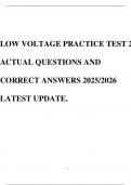 LOW VOLTAGE PRACTICE TEST 2 ACTUAL QUESTIONS AND CORRECT ANSWERS 2025&sol;2026 LATEST UPDATE&period;