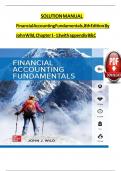 SOLUTION MANUAL For Financial Accounting Fundamentals, 8th Edition By John Wild, Verified Chapters 1 - 13, Complete Newest Version