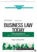 Solution and Answer Guide for Business Law Today - The Essentials Text & Summarized Cases&comma; Cengage&comma; 13th Edition&comma; by Roger LeRoy Miller&comma; Verified Chapters 1 - 25&comma; Complete Newest Version