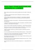 PSFA FINAL EXAM QUESTIONS AND ANSWERS ALL CORRECT 
