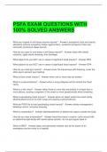 PSFA EXAM QUESTIONS WITH 100&percnt; SOLVED ANSWERS 