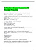 PSFA Test 3 Questions with All Correct Answers 